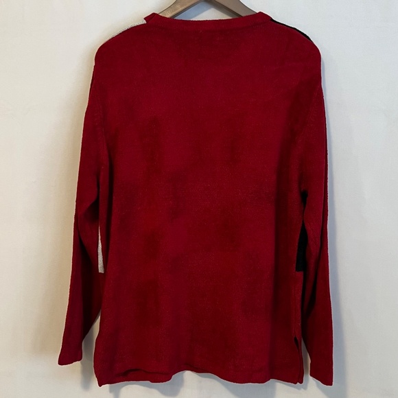 NWT Moffi Chenille Colour Block Leaf Art Cozy Crewneck Sweater Size XXL - Picture 2 of 12